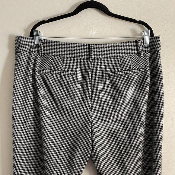 Talbots Women 16 Gray Black Houndstooth Career Straight Leg Hampshire Ankle Pant - Picture 8 of 11